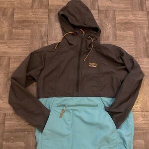 L.L. Bean Two-Tone Hooded Jacket - Brown and Blue